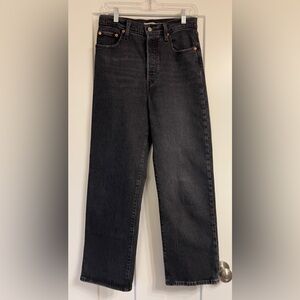 Levi’s Ribcage Straight Ankle- Size 28 - Soft Black